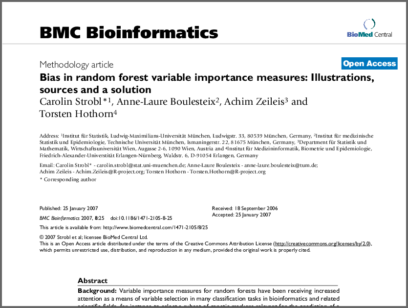 variable importance bias