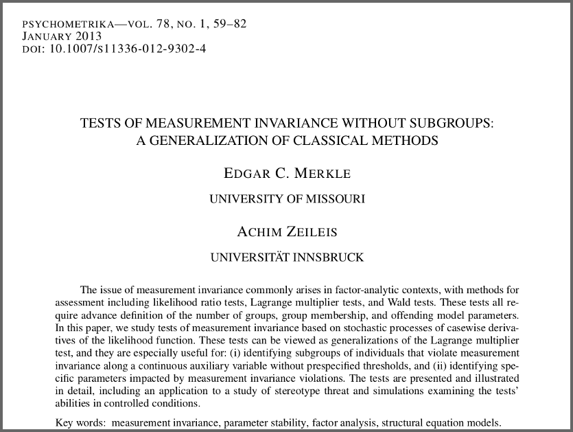 measurement invariance